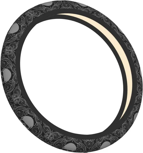 Miniatura 4 de Funda de volante retro con diseño de calavera para mujeres, hombres y niñas, accesorios para automóvil, decoración, antideslizante, de neopreno, 15