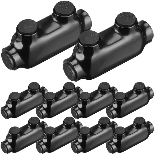 Miniatura 8 de Copkim 5 Piezas Conectores de Cable Aislados Conectores de Empalme Negros 2 Puertos Terminales de Soldadura de Cable Múltiple Empalmadores de Cable