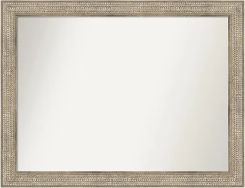 Miniatura 368 de Amanti Art Espejo de baño plateado para sobre fregadero, 26 x 26 pulgadas, espejo cuadrado de níquel pulido, marco de madera tradicional mediano, se