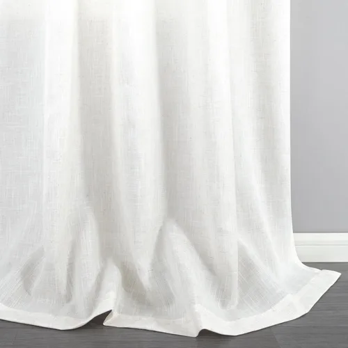 Miniatura 121 de KOUFALL Juego de 2 cortinas de puerta francesa, cortinas de lino para puerta/ventana, cortina transparente boho para cristal lateral delantero