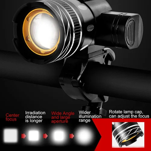 Miniatura 9 de Faros delanteros para manillar de scooter, luces de bicicleta recargables por USB, kit de luz de tercer engranaje para scooter