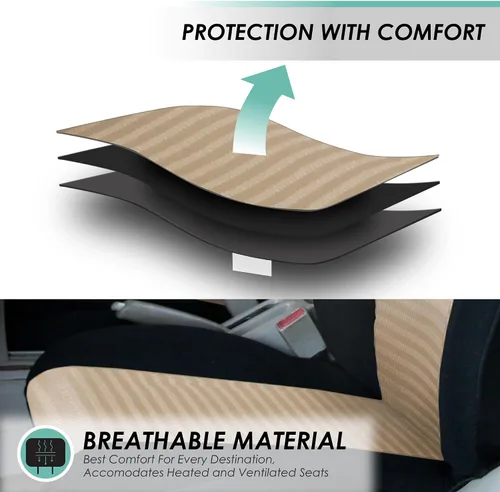 Miniatura 4 de Fundas FH GROUP, FH-FB060114 para asientos de auto, juego completo, compatibles con bolsa de aire y separación para la mayoría de autos, camionetas