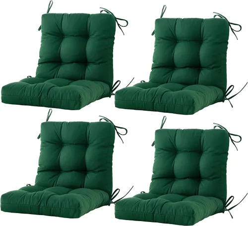 Miniatura 15 de BLISSWALK Cojines para sillas de exteriores, cojín grueso de mimbre con respaldo bajo y lazos para muebles de patio, 40 pulgadas de largo x 20 Beige