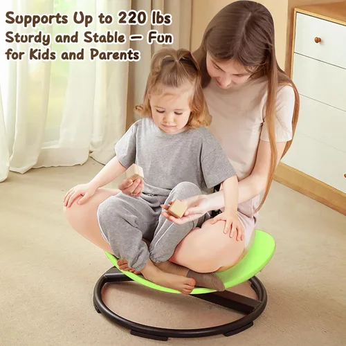Miniatura 7 de Silla giratoria sensorial para niños autistas, asiento giratorio para autismo, juguete para sentarse y girar para niños autistas, juguetes de Verde