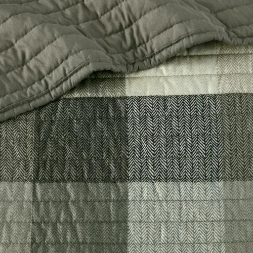 Miniatura 10 de Madison Park Ridge - Juego de funda para sofá cama, diseño reversible con estampado de espiga a cuadros estilo cabaña rústica, ropa de cama de lujo
