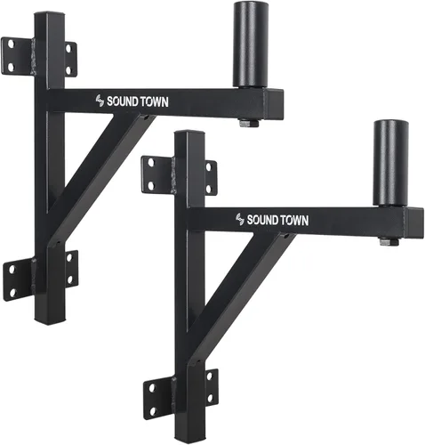 Miniatura 5 de Sound Town Paquete de 2 soportes ajustables para altavoces de montaje en pared con giro de 180 grados (STWSD-048B)