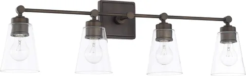 Miniatura 17 de Capital Lighting 621111PN-426 - Lámpara de pared de cristal transparente de mediados de siglo, 1 luz de 100 vatios, 10 pulgadas de alto x 6 pulgadas