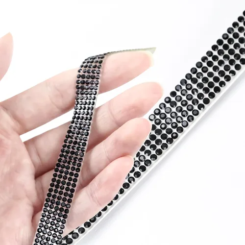 Miniatura 7 de Cinta de diamantes de imitación brillantes de 0.4 pulgadas para manualidades, tiras de cristal autoadhesivas, calcomanías de diamantes de imitación