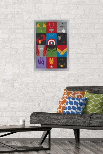 Miniatura 2 de Trends International Marvel Comics-Avengers-Minimalist Grid Mount Póster de pared Versión con marco plateado