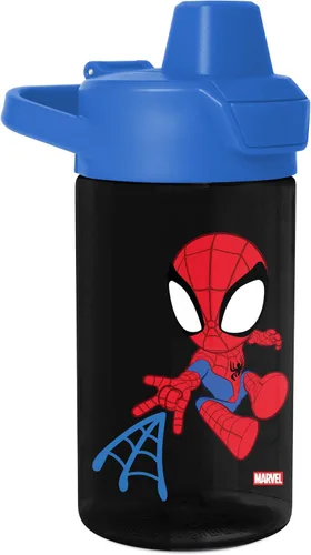 Simple Modern Marvel Spiderman - Botella de agua Summit de plástico Tritan para niños, taza sin BPA de 12 onzas con tapa cubierta con popote a
