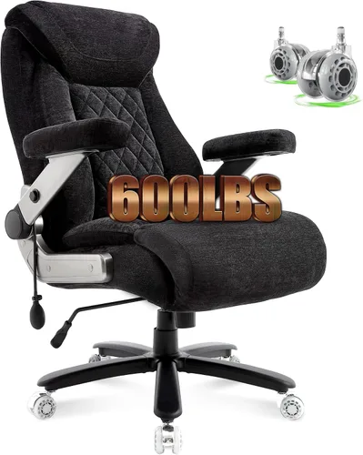 Miniatura 9 de Silla de oficina grande y alta de 600 libras para personas pesadas, silla de oficina ejecutiva grande y resistente, reposabrazos 5D y sillas