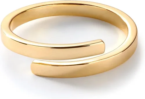 Miniatura 3 de PAVOI Anillo apilable giratorio chapado en oro de 14 quilates para mujer