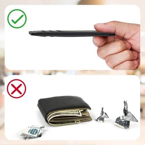 Miniatura 62 de Cartera Chelmon Slim RFID - Cartera de bolsillo frontal minimalista para tarjetas de crédito delgadas
