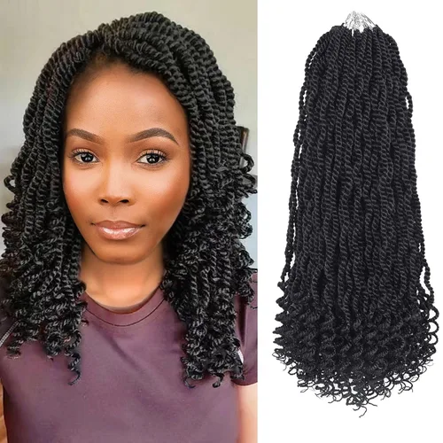 Miniatura 72 de Cabello rubio de ganchillo para mujeres negras, trenzas senegalesas onduladas de ganchillo de 12 pulgadas, trenzas kinky de ganchillo cortas 27613