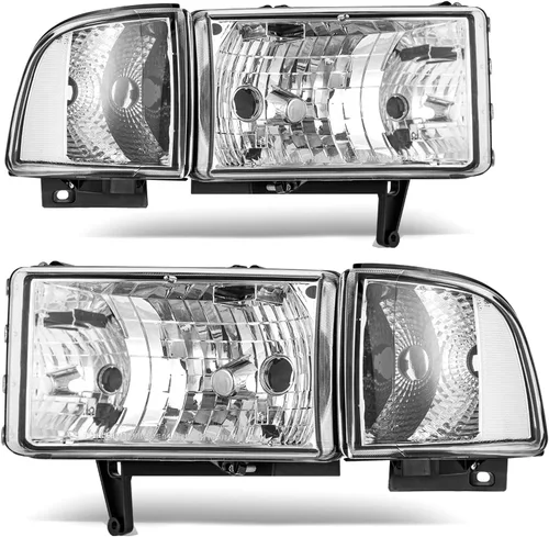Miniatura 8 de DWVO Conjunto de faros delanteros compatible con Dodge Ram 1994-2001 1500/1994 1995 1996 1997 1998 1999 2000 2001 2002 Dodge Ram 2500 3500 Faros