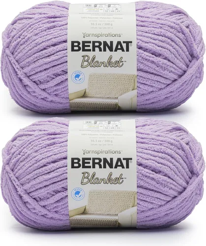Miniatura 55 de Bernat - Estambre para mantas súper esponjoso acrílico, 2 paquetes de 300g/10.5 onzas, #6, chenilla gruesa de peso pesado para tejer y crochet