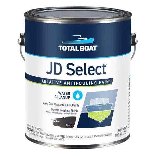 Miniatura 12 de TotalBoat JD Select Pintura antiincrustante ablativa para el fondo de barcos de fibra de vidrio, madera y acero, (negro, cuarto de galón)