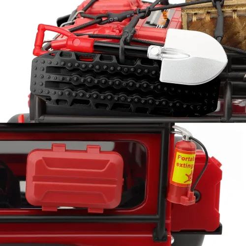 Miniatura 5 de GLOBACT 1/24 1/18 RC Crawler Accesorios Decoración del techo del automóvil, red de equipaje, tablero de recuperación, extintor de incendios, caja
