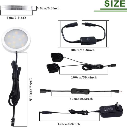 Miniatura 3 de Aiboo kit de iluminación LED para debajo de un gabinete con regulador de intensidad para clóset de cocina. 2700K blanco cálido