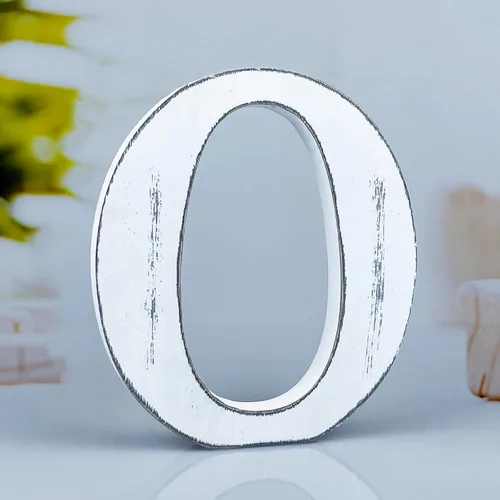 Miniatura 23 de Letras de madera rústica blanca de 6 pulgadas, letras de madera sin terminar para decoración de pared, letras de pie retro blancas blancas