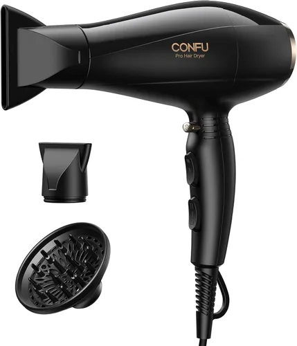 CONFU - Secador de pelo profesional para salón, secador de pelo iónico negativo de 1875 W, secado rápido, motor de CA, secador de pelo de bajo ruido