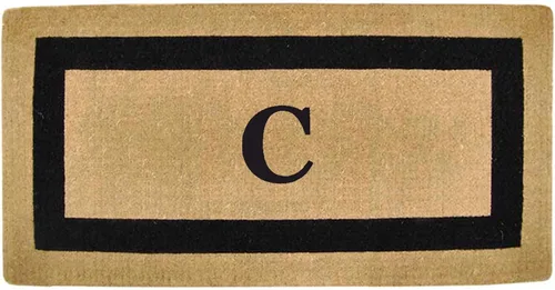 Miniatura 76 de Tapete de fibra de coco natural, para puerta de entrada, rectangular, resistente, para patio, atrapador de suciedad antideslizante, decoración