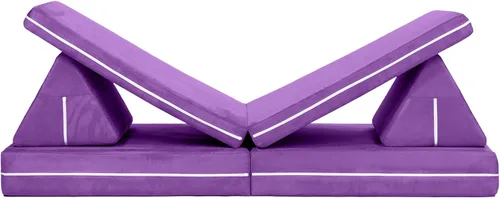 Miniatura 10 de Jaxx Playscape - Imaginativo juego de muebles modulares/sofá - Patrones divertidos para niños (arco iris/rosa)