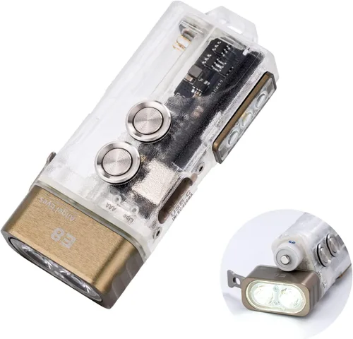 Miniatura 7 de Linterna con llavero RovyVon Angel Eyes E5 GITD, linterna EDC con 700 lúmenes de luz principal y luces auxiliares prácticas, alimentada por batería