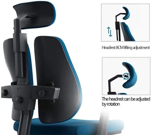 Miniatura 4 de Silla de computadora creativa Silla ergonómica de columna vertebral Silla de oficina de malla con cintura simple (azul)