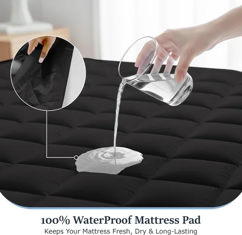 Miniatura 7 de LUX Décor Protector de Colchón Twin - Cubrecolchón Acolchado Elástico Ajustable Protector Hasta 16 Pulgadas de Profundidad - Cubrecolchón Suave