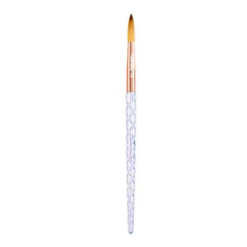 Miniatura 11 de Kiara Sky Pincel Acrílico #8 - Negro 100% Puro Kolinsky Mango de Corte de Cristal y Resistente al Acetona