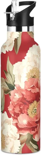 Miniatura 23 de Sport Insulated Water Bottle with Leak Proof Spout Lid Vacuum Insulated BPA-Free Leak Proof for Travel, Camping, Sports, Rustic Daisy Beige