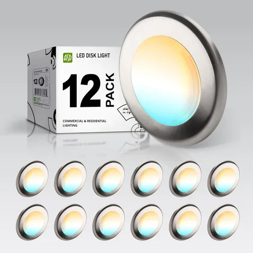 Miniatura 17 de ASD Paquete de 12 luces LED de disco de 6 pulgadas, 15 W 5000 K luz diurna 1300 LM CRI90+, luminaria empotrable regulable de techo, montaje en Blanco