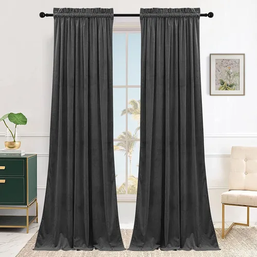 Miniatura 37 de SMILETIME - Cortinas de terciopelo blanco con bolsillo para barra, aisladas térmicamente, suaves, con filtro de luz y privacidad, para dormitorio