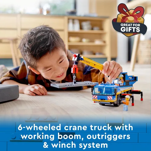 Miniatura 2 de Lego 60324 City Off-Road grúa, grúa y camión de juguete con ganchos, vehículo de juguete para construir para niños y niñas a partir de 7 años