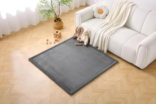 Miniatura 30 de Hakuna Matte - Alfombra de juego prémium para bebé de terciopelo coral ultrasuave con espuma viscoelástica, antideslizante, resistente al agua,
