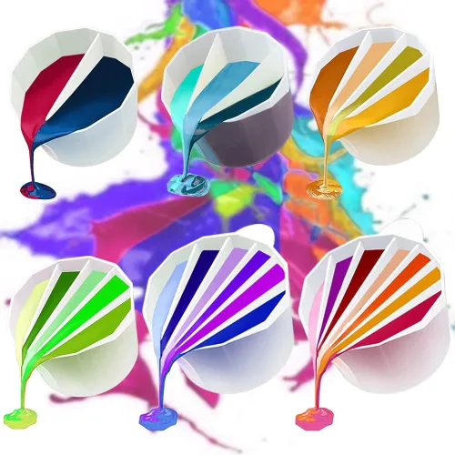 FineGood - 6 tazas divididas de silicona, tazas divididas de 2/7 para verter pintura, tazas de mezcla de resina reutilizables, vasos divisores para