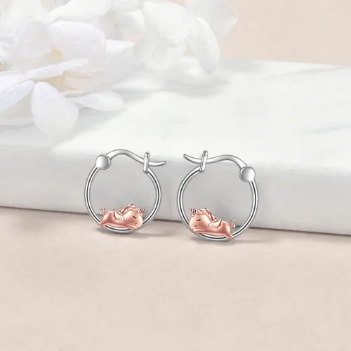 Miniatura 89 de VONALA Bonitos aretes de aro de plata de ley 925, regalos de cumpleaños para mujer