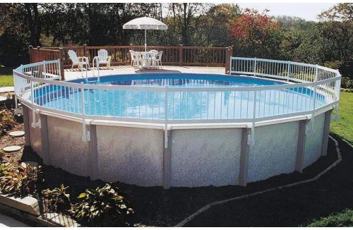Miniatura 6 de Kit de base y valla para piscina sobre el piso (8 sección) de GLI, Blanco