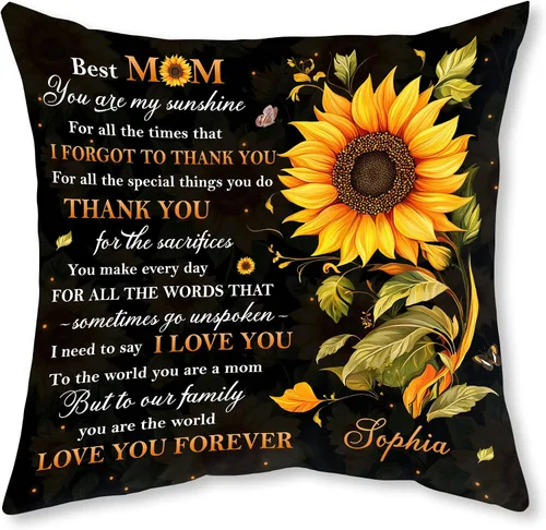 Miniatura 13 de Hyturtle Almohada personalizada para mi hijo – Regalos de mamá a hijo adulto – Regalos inspiradores en cumpleaños – Regalos de graduación