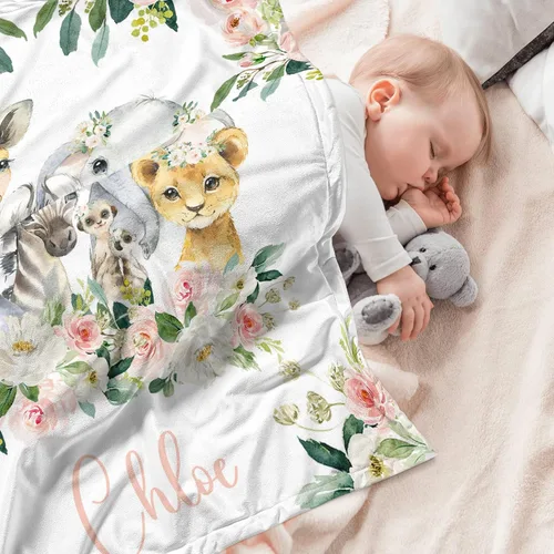 Miniatura 3 de Manta de bebé personalizada para niñas y niños, manta de bebé personalizada con nombre, mantas de regalo personalizadas súper suaves para niños