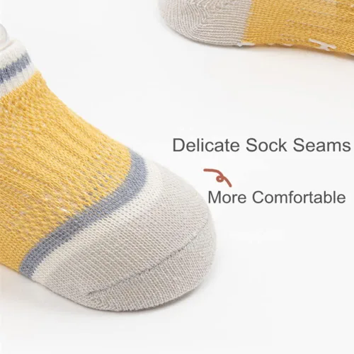 Miniatura 5 de Calcetines de agarre para bebé, antideslizantes, de malla fina, con ojales, unisex, para niña, niño, no visibles, calcetines de tobillo