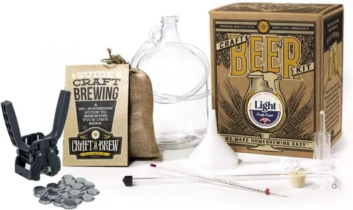 Craft a Brew - Kit de elaboración de cerveza de lujo - Light Lager - Para elaboración casera - Suministros para hacer cerveza - Incluye kit de