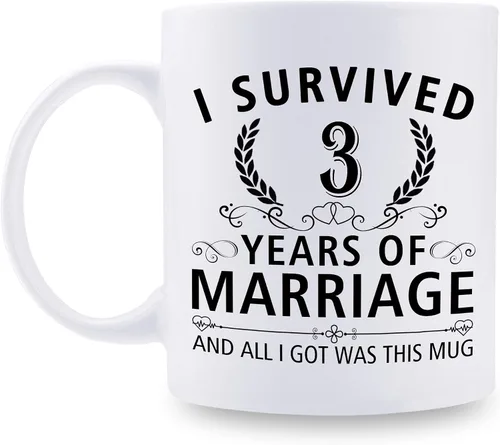 Miniatura 27 de Taza de café de 11 onzas con texto en inglés "I Survived 50 Years of Marriage and All I Got Was This Cup" para el 50 aniversario de boda y para él