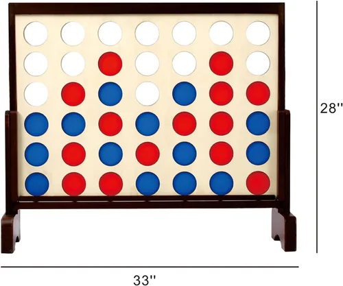 Miniatura 2 de Juego gigante 4 en fila para exteriores e interiores Juego de madera cuatro en una fila Jumbo para adultos y niños, juegos de patio Diversión