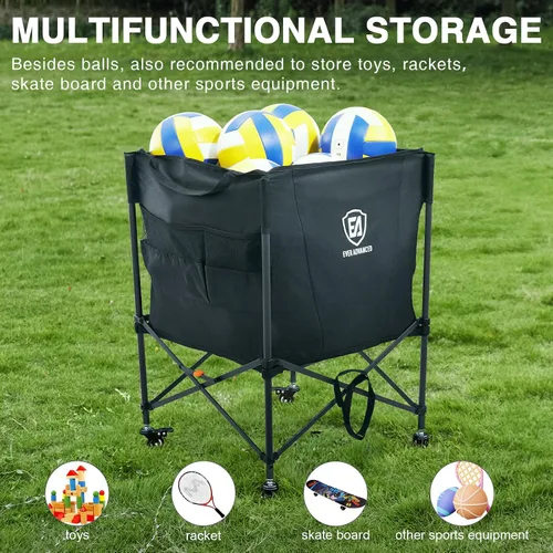 Miniatura 6 de EVER ADVANCED Carrito de almacenamiento de bolas rodantes, ruedas con cerradura, 33 x 22.8 pulgadas/45 x 25 pulgadas, plegable, para garaje,