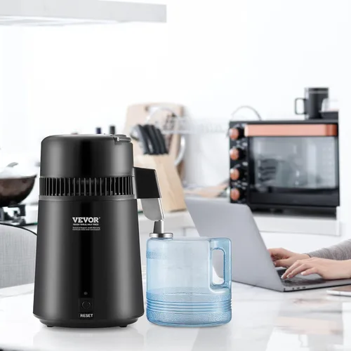 Miniatura 8 de VEVOR Destilador de agua, destilación de agua pura de 4 l/1.05 galones para encimera del hogar, máquina de agua destilada de 750 W, destilador