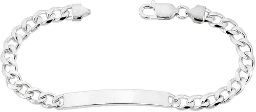 Pulsera de plata de ley de 3,5 a 0.630in con eslabones curvos para hombres y mujeres, varios calibres de alto pulido, sin níquel, Italia, Metal,