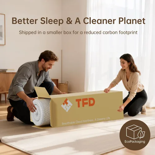 Miniatura 6 de TFD Colchón individual de espuma viscoelástica de 8 pulgadas en una caja, colchón de espuma viscoelástica de gel para un sueño cómodo y sueño