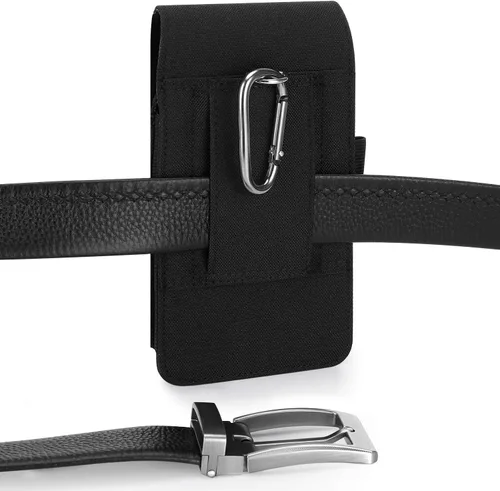 Miniatura 8 de Mopaclle Funda de nailon con clip de mosquetón, resistente soporte para cinturón de teléfono celular para iPhone 17 Pro Max/Air, iPhone 16 Pro Max